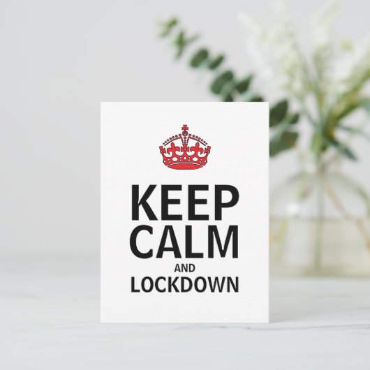 Blijf kalm en lockdown Briefkaart (Staand voorkant)