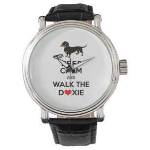 Blijf kalm en loop de Doxie - Cute Dachshund Horloge
