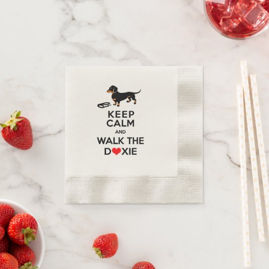 Blijf kalm en loop de Doxie! Schattigee teckel Servet (Insitu)