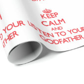 Blijf kalm en luister naar je godfather cadeaupapier (Rol Hoek)