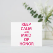 Blijf kalm en Maid of Honor Briefkaart (Staand voorkant)