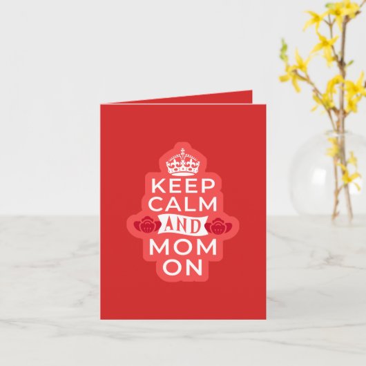 Blijf kalm en mam op Moederdag Kaart (Gele Bloem)