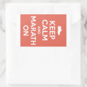 Blijf kalm en marathon rechthoekige sticker (Tas)