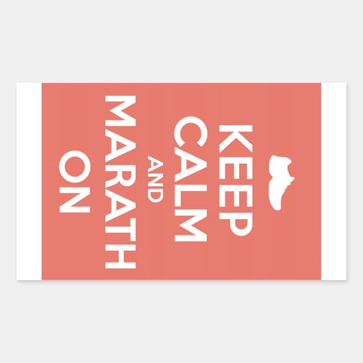 Blijf kalm en marathon rechthoekige sticker (Voorkant)