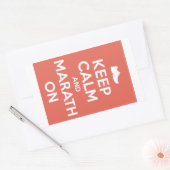 Blijf kalm en marathon rechthoekige sticker (Envelop)