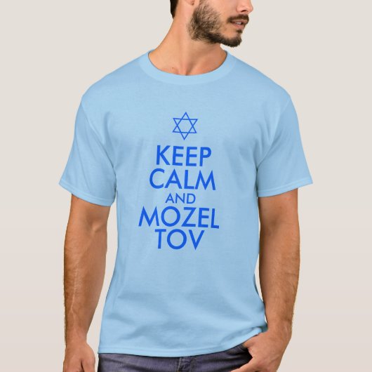 BLIJF KALM en MAZEL TOV T-shirt (Voorkant)