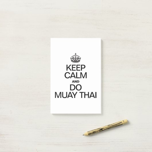 Blijf Kalm en Muay Thai Post-it® Notes (Op bureau)