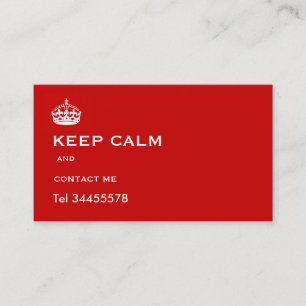 blijf kalm en neem contact met me op visitekaartje