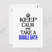 Blijf kalm en neem een bubbelbad briefkaart (Voorkant / Achterkant)
