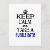 Blijf kalm en neem een bubbelbad briefkaart (Voorkant)