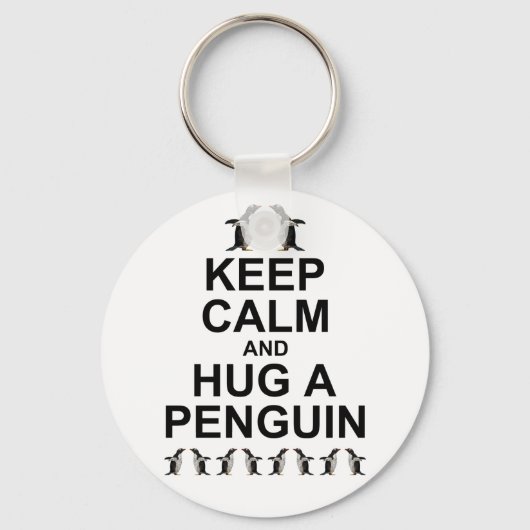 Blijf Kalm en Omhels een Pinguïn Sleutelhanger (Voorkant)