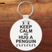 Blijf Kalm en Omhels een Pinguïn Sleutelhanger (Voorkant)