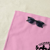 Blijf kalm en ontspan op grappige roze strandhandd strandlaken (In situ)