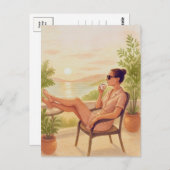 Blijf kalm en ontspan Waterverf Briefkaart (Voorkant / Achterkant)