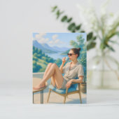 Blijf kalm en ontspan Waterverf Briefkaart (Staand voorkant)