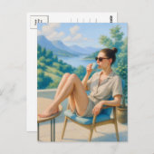 Blijf kalm en ontspan Waterverf Briefkaart (Voorkant / Achterkant)