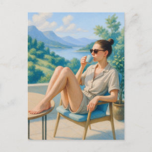 Blijf kalm en ontspan Waterverf Briefkaart