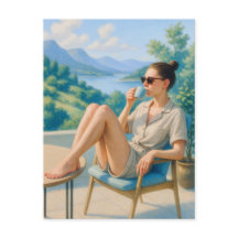 Blijf kalm en ontspan Waterverf Briefkaart