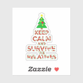 Blijf kalm en overleef de familieleden sticker