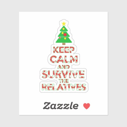 Blijf kalm en overleef de familieleden sticker (Vel)