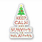 Blijf kalm en overleef de familieleden sticker (Voorkant)