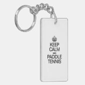 Blijf Kalm en Paddle Tennis Sleutelhanger (Voorkant Links)