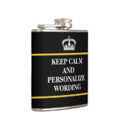 Blijf kalm en pas online sjabloon aan heupfles (Rechts)