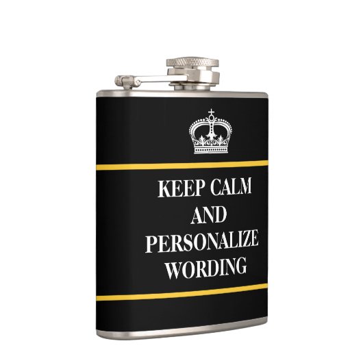 Blijf kalm en pas online sjabloon aan heupfles (Rechts)