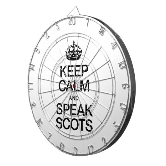 BLIJF KALM EN PRAAT SCHOTSE GAELISCH DARTBORD (Voorkant Rechts)