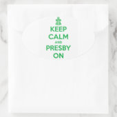 Blijf kalm en Presby te sticker (Tas)