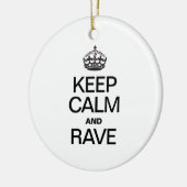 BLIJF KALM EN RAVE KERAMISCH ORNAMENT (Links)