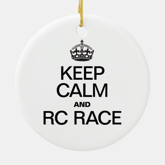 BLIJF KALM EN RC RACE KERAMISCH ORNAMENT (Achterkant)
