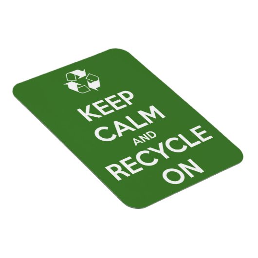 Blijf kalm en Recyclen op Premium Flexi Magnet Magneet (Rechterzijde)