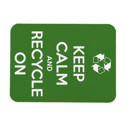 Blijf kalm en Recyclen op Premium Flexi Magnet Magneet (Horizontaal)