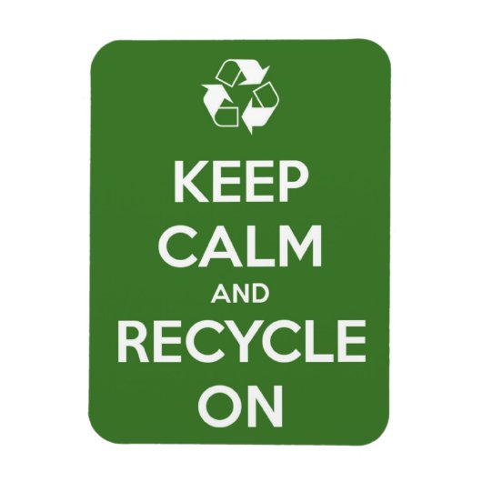 Blijf kalm en Recyclen op Premium Flexi Magnet Magneet (Verticaal)
