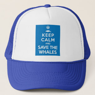 Blijf kalm en red de walvissen trucker pet