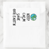 Blijf kalm en red onze aarde rechthoekige sticker (Tas)