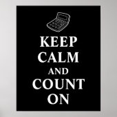 Blijf kalm en reken op rekenmachine poster (Voorkant)