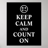 Blijf kalm en reken op typografie Wiskunde Poster (Voorkant)