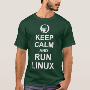 Blijf kalm en ren linu grappige linu geek t-shirt