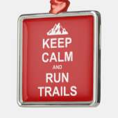 Blijf Kalm En Ren Trails Ultra Hardlopen Metalen Ornament (Links)