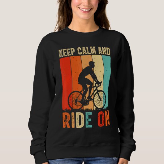Blijf kalm en rijd op de fiets trui (Voorkant)