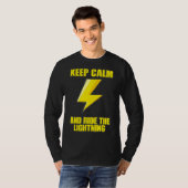 Blijf kalm en rijd op de Lightning elektrische tas T-shirt (Voorkant volledig)