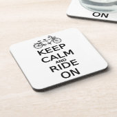 blijf kalm en rijd op woordkunst, tekstontwerp onderzetter (Linkerzijde)