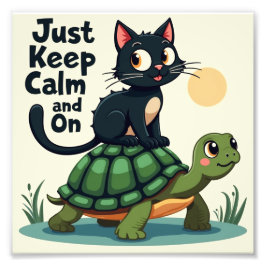 Blijf kalm en rijd verder foto afdruk