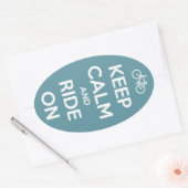 Blijf kalm en rijden op blauw ovale sticker (Envelop)
