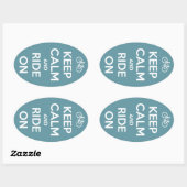 Blijf kalm en rijden op blauw ovale sticker (Vel)