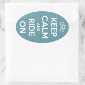 Blijf kalm en rijden op blauw ovale sticker (Tas)