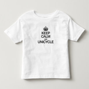 BLIJF KALM EN RIT OP EEN EENWIELER KINDER SHIRTS