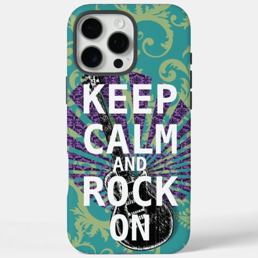 BLIJF KALM EN ROCK ON Verander blauwgroen elke kle Case-Mate iPhone Case (Achterkant)